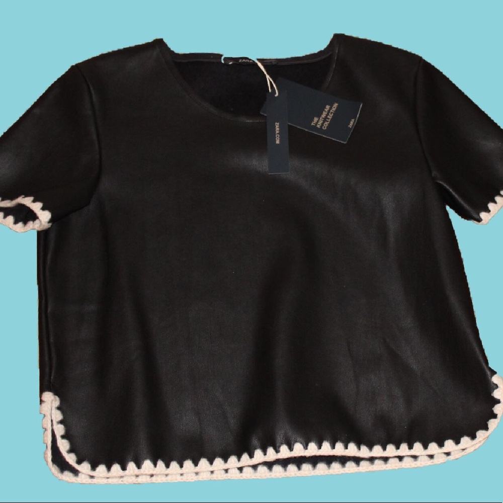 NWT Zara faux leather top